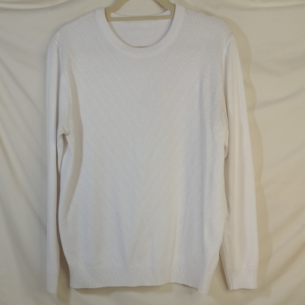 SHEIN White Crewneck Men's Sweater
